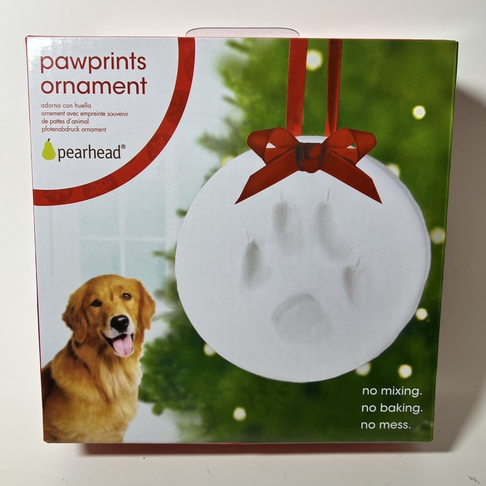 Dog Paw Prints Holiday Ornament Kit  5"  Baking Christmas Easy Craft Kit DIY